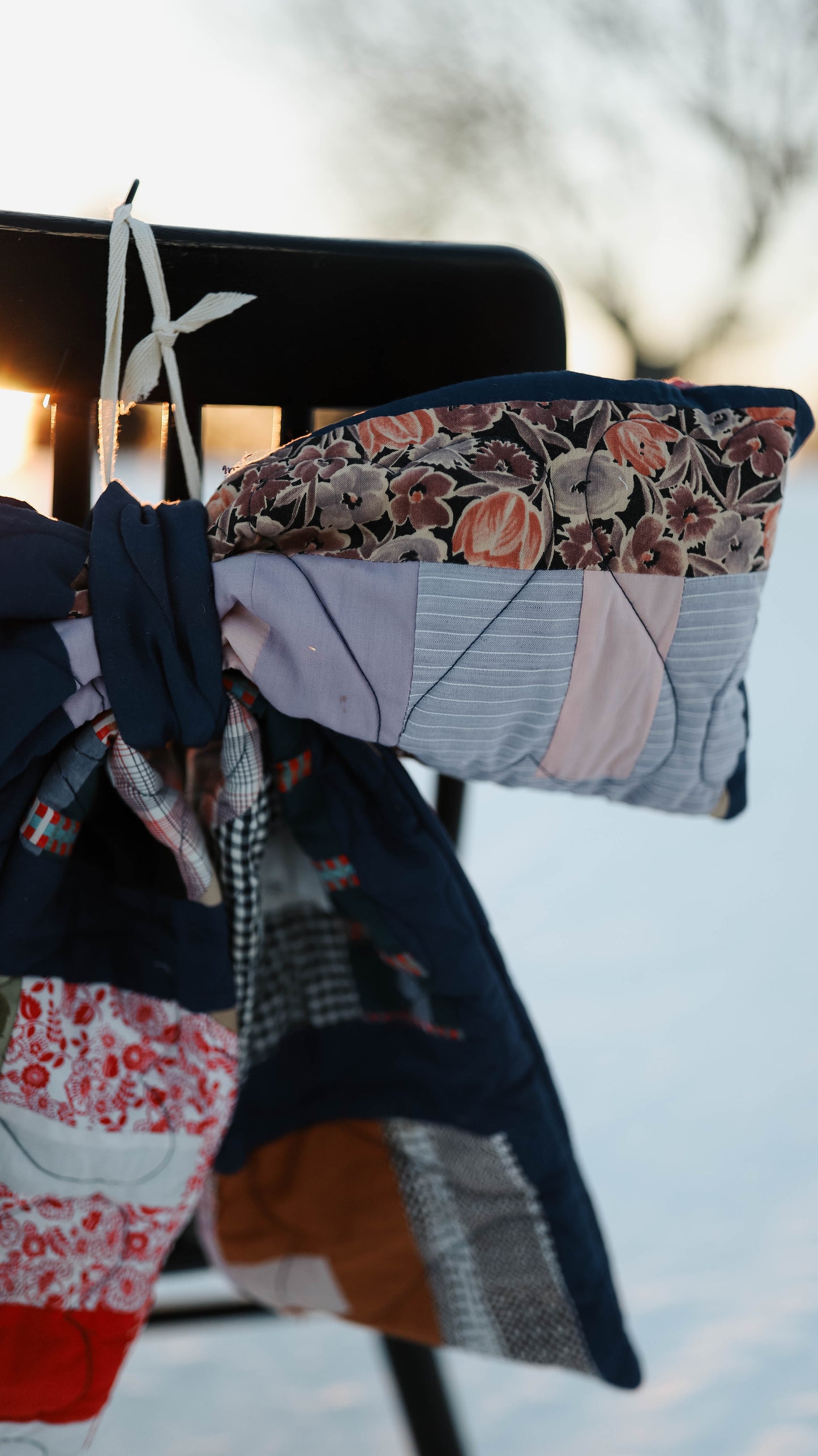 Vintage Schoolhouse Quilt Bow