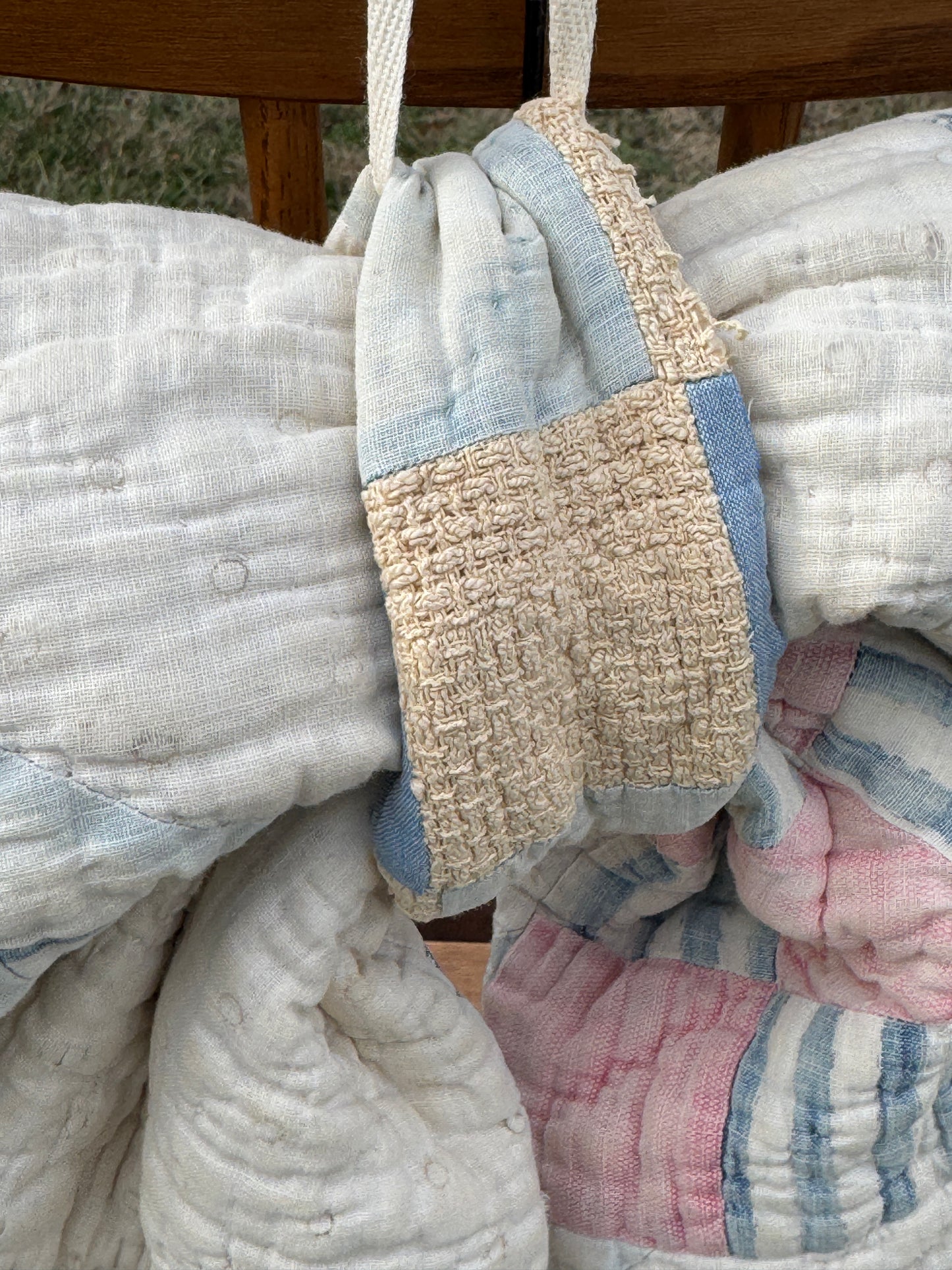 Vintage Nine Patch Quilt Bow