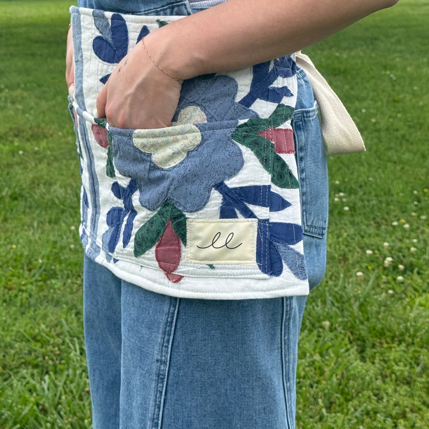 Navy Floral Market Apron