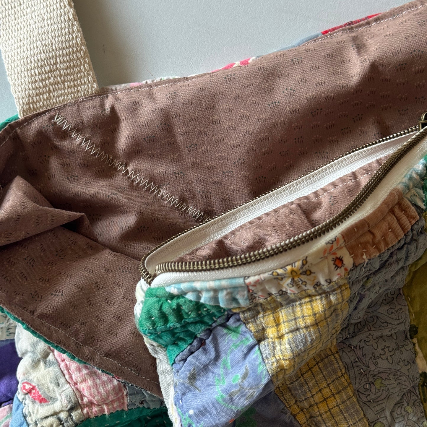 Green Dresden Plate Quilt Tote/Pouch Set