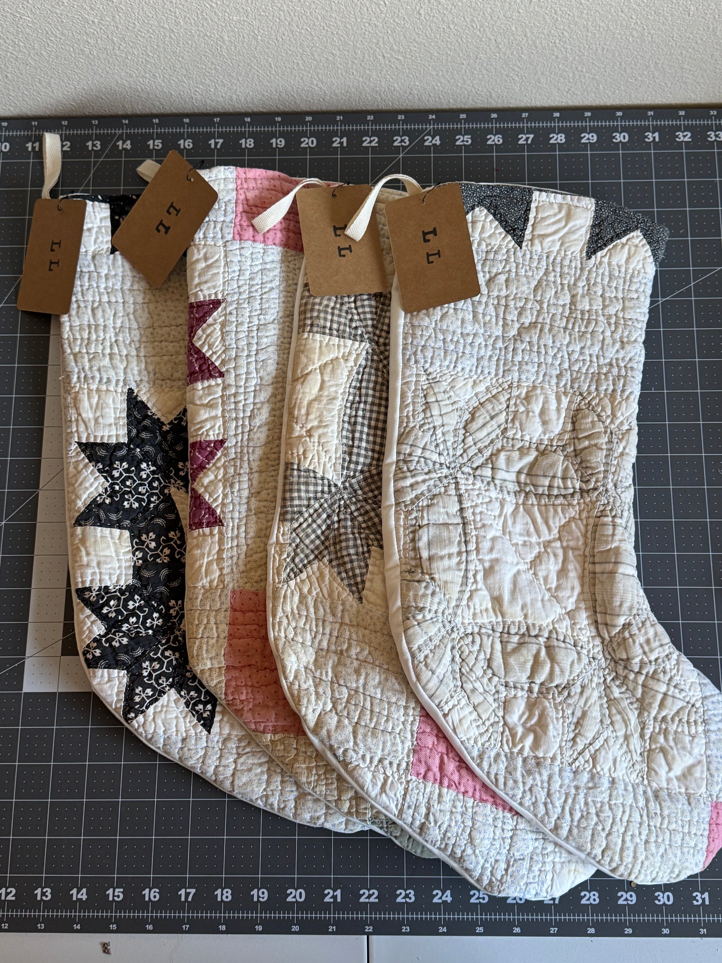 Antique Primitive Quilt Stocking