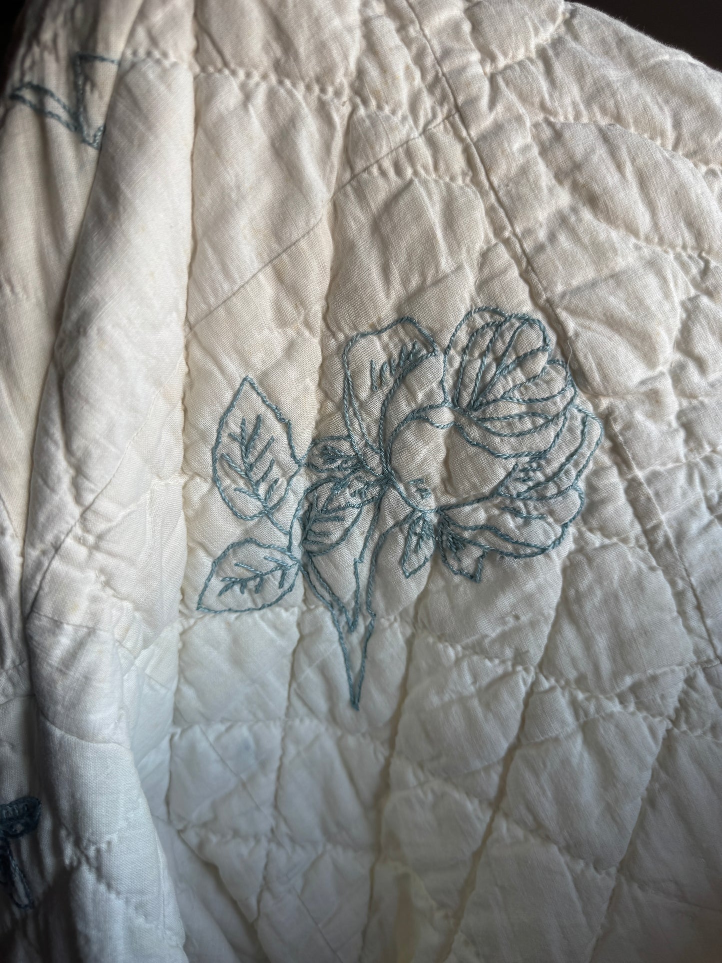 Bluework Embroidered Quilt Jacket