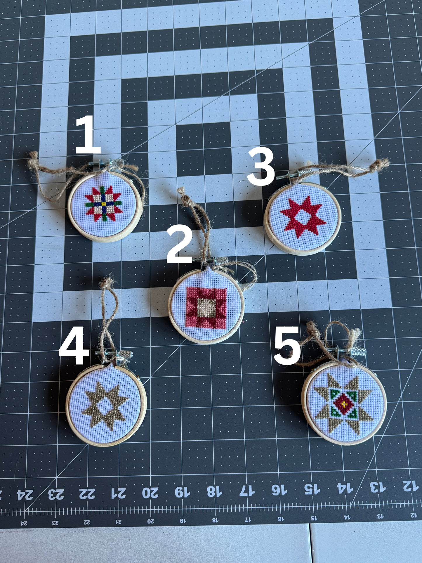 Cross Stitch Quilt Block Ornament