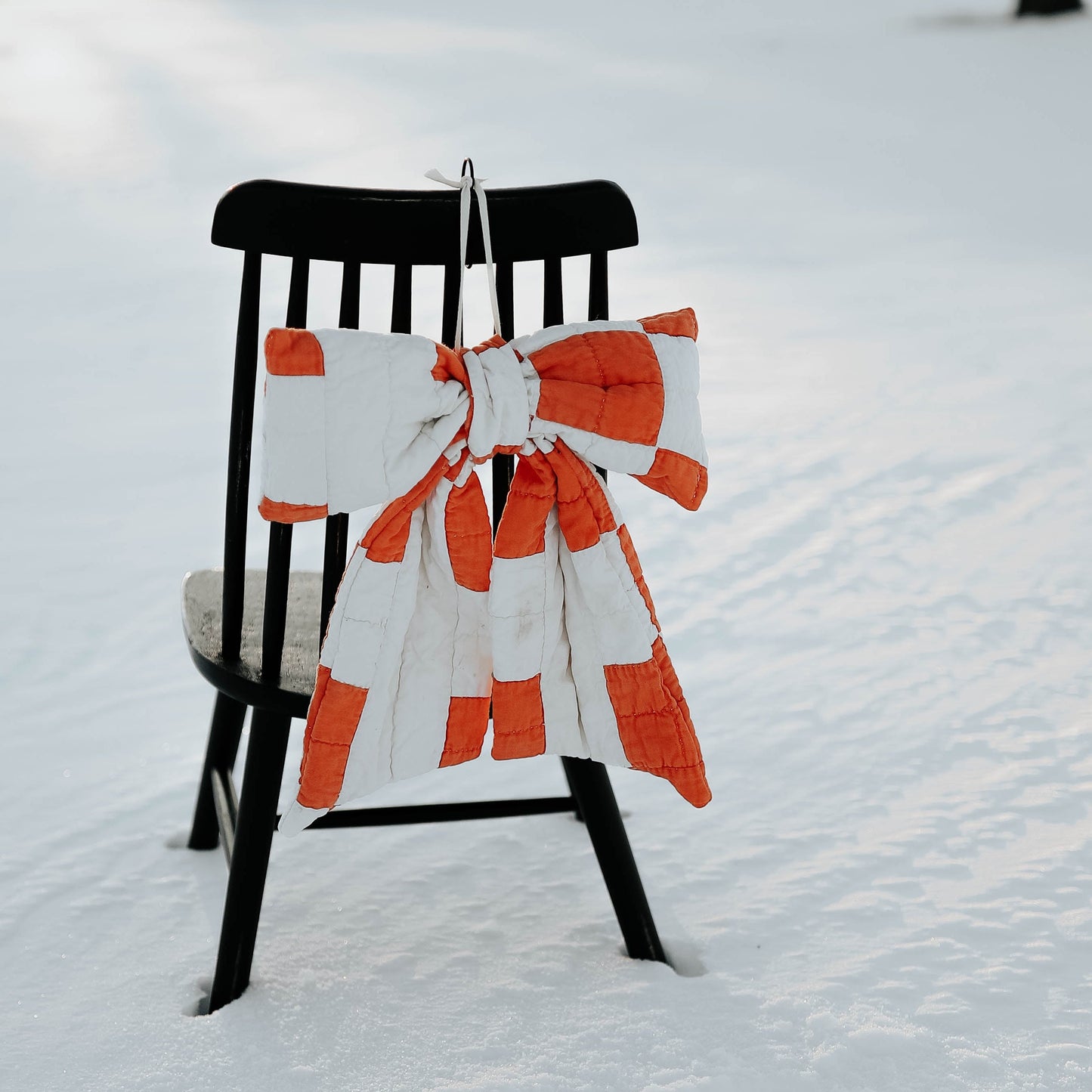 Vintage Orange Patch Quilt Bow