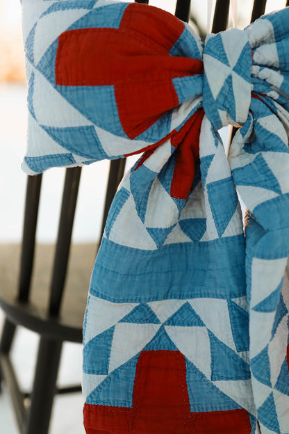Vintage Red + Blue Quilt Bow