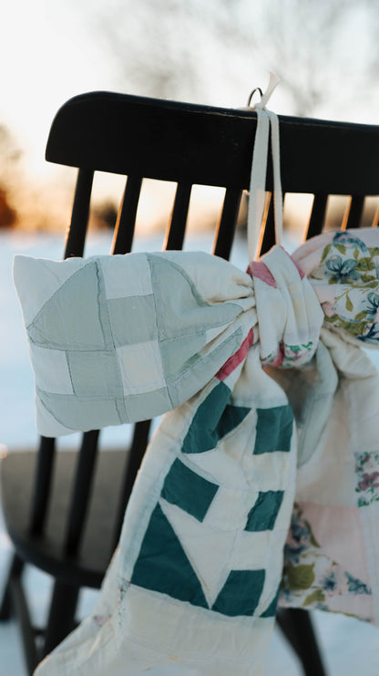 Vintage Patchwork Squares Quilt Bow
