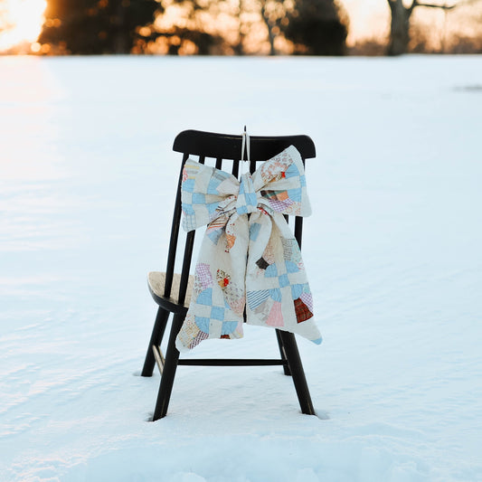 Vintage Multicolor Fan Quilt Bow (02)