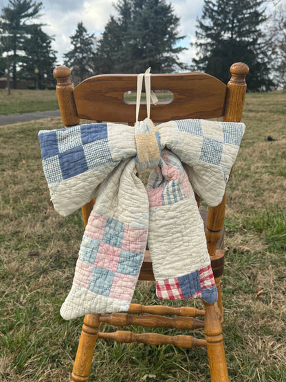 Vintage Nine Patch Quilt Bow