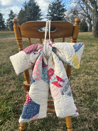 Vintage Snowball Quilt Bow (1)