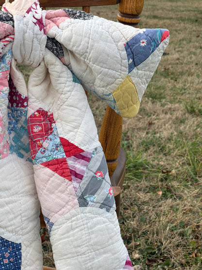 Vintage Snowball Quilt Bow (1)