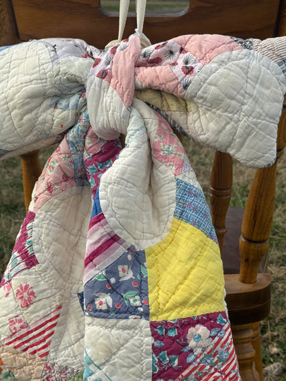 Vintage Snowball Quilt Bow (2)