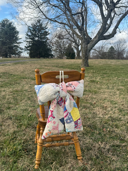 Vintage Snowball Quilt Bow (2)