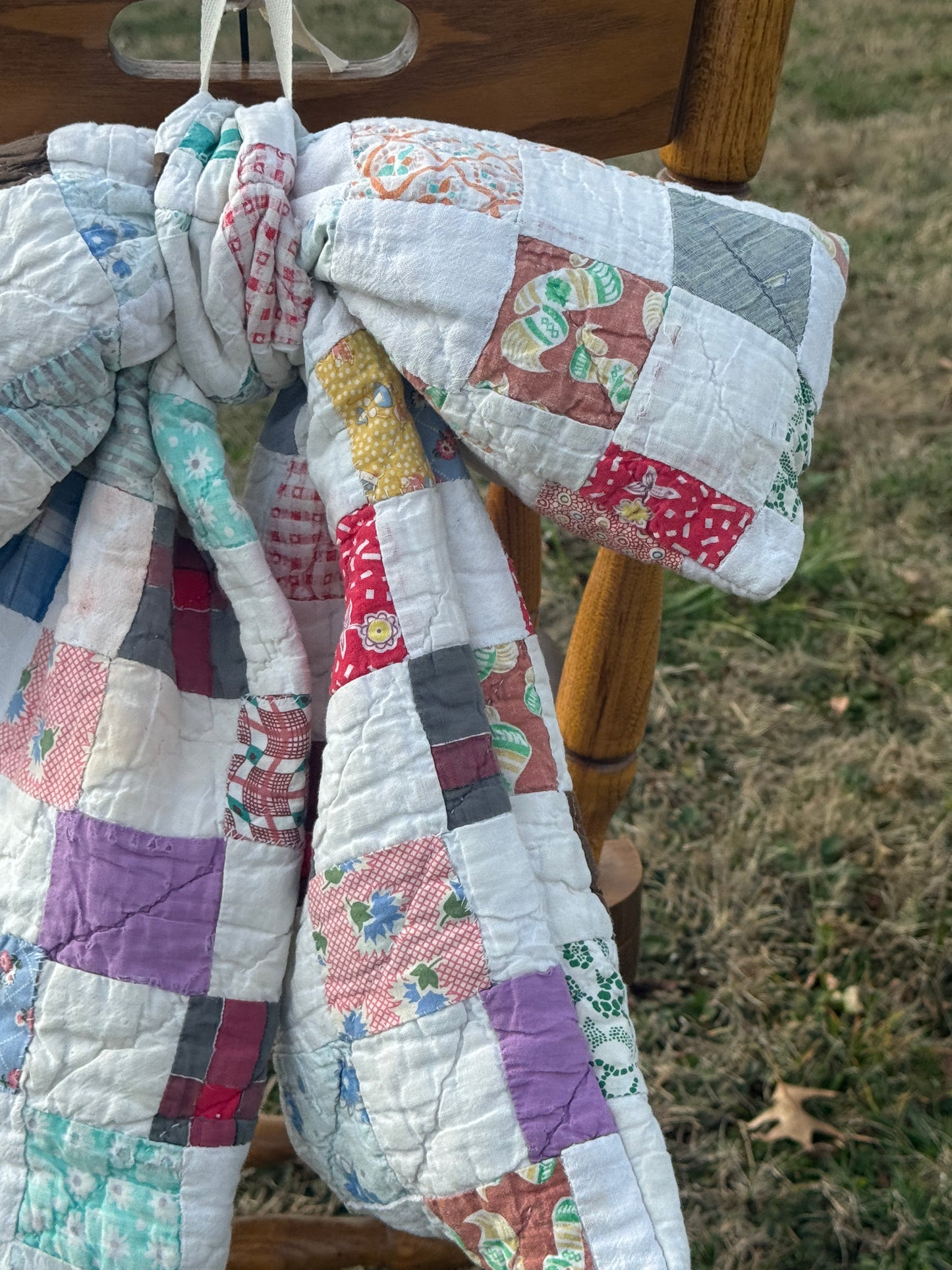 Vintage Patchwork Quilt Bow