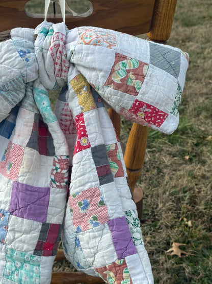 Vintage Patchwork Quilt Bow