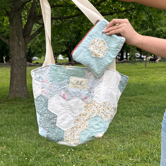 Flower Garden Quilt Tote/Pouch Set (03)