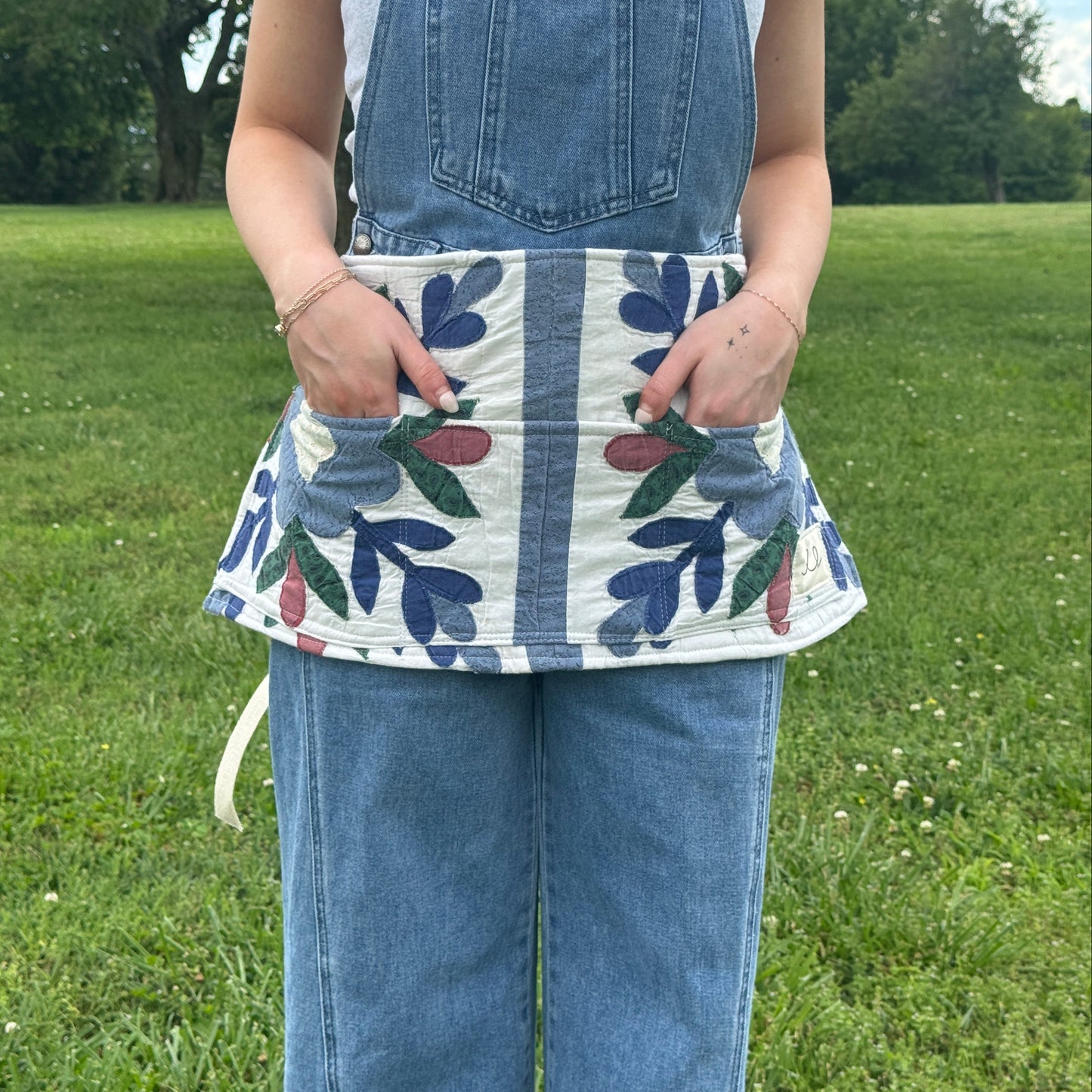 Navy Floral Market Apron
