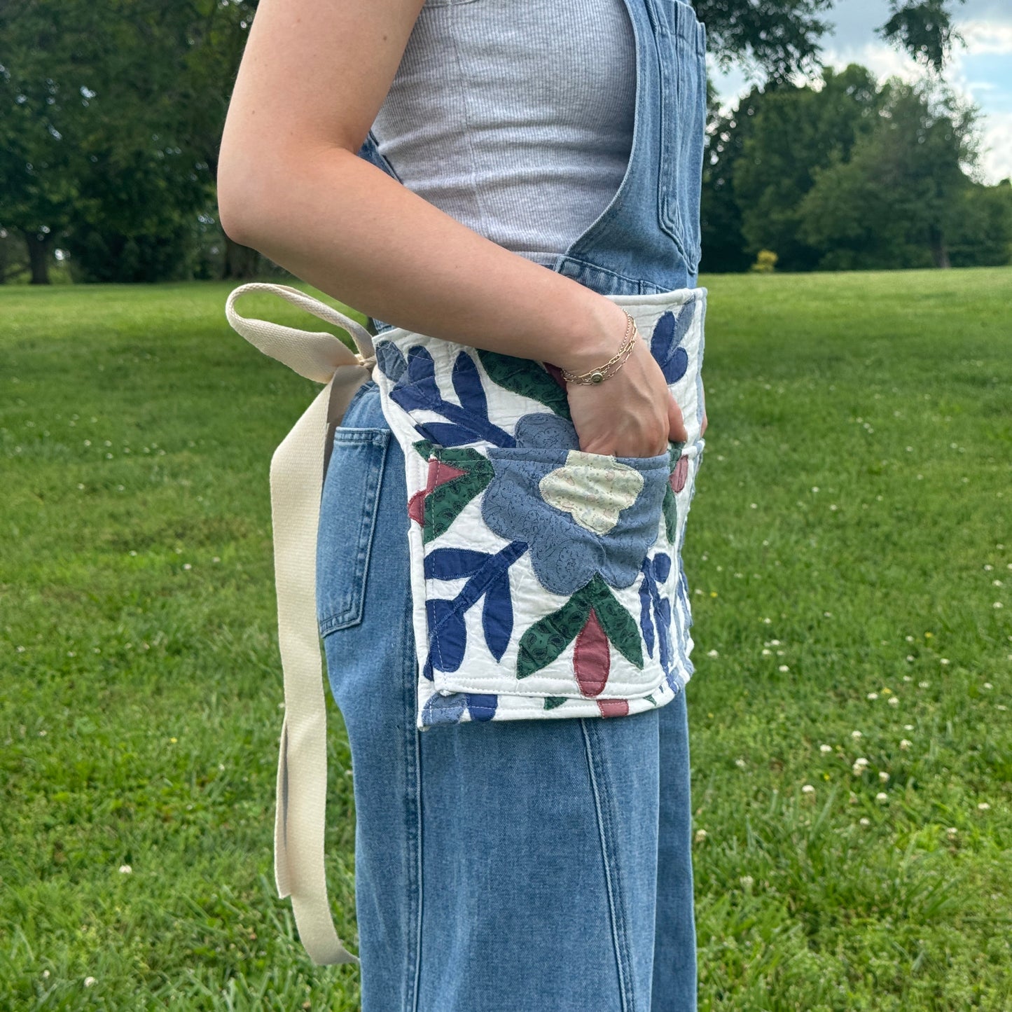 Navy Floral Market Apron