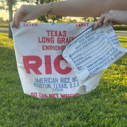 Vintage Feed Sack Tote/Pouch Set
