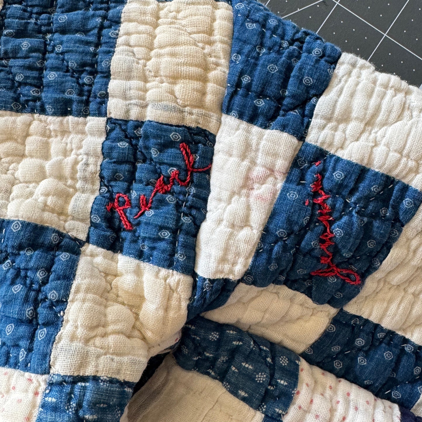 Blue/Pink Irish Chain Quilt Jacket