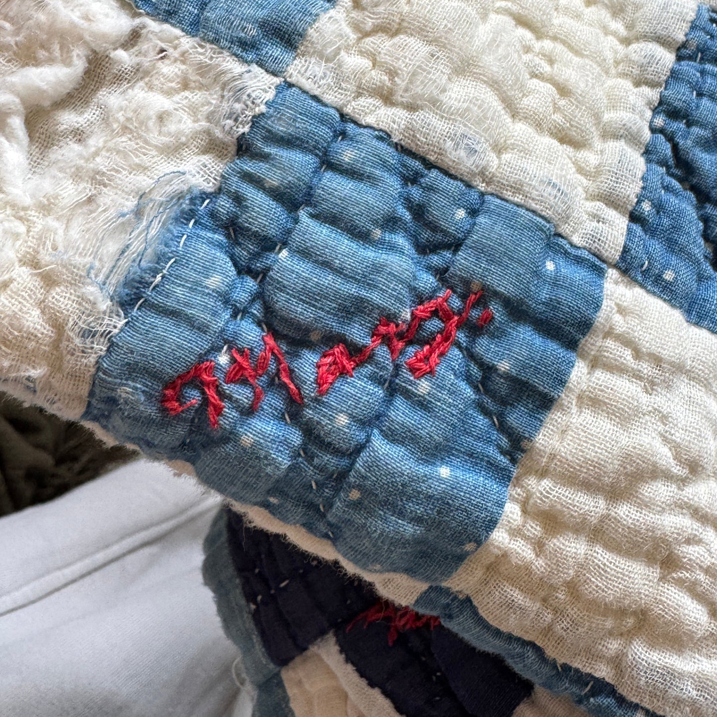 Blue/Pink Irish Chain Quilt Jacket
