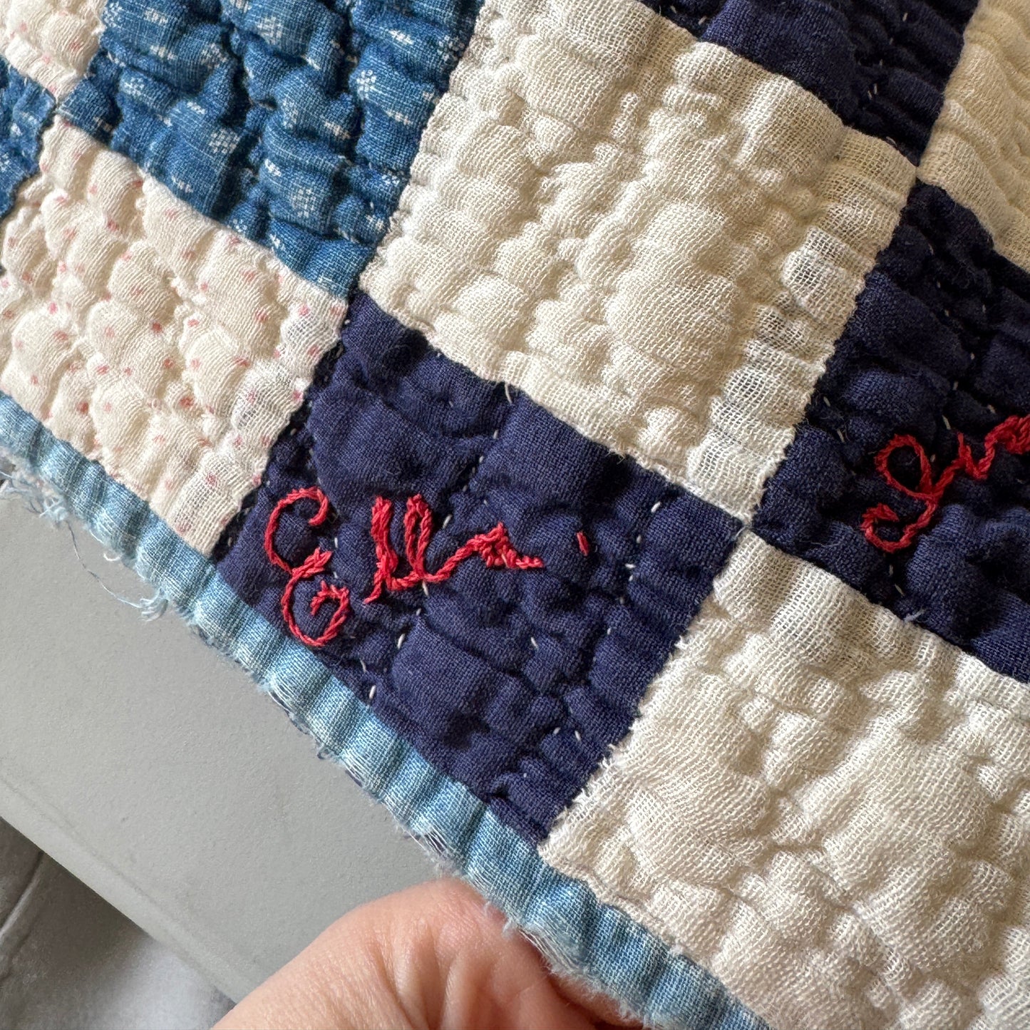 Blue/Pink Irish Chain Quilt Jacket