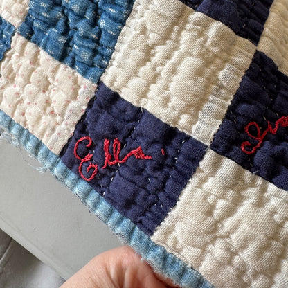 Blue/Pink Irish Chain Quilt Jacket
