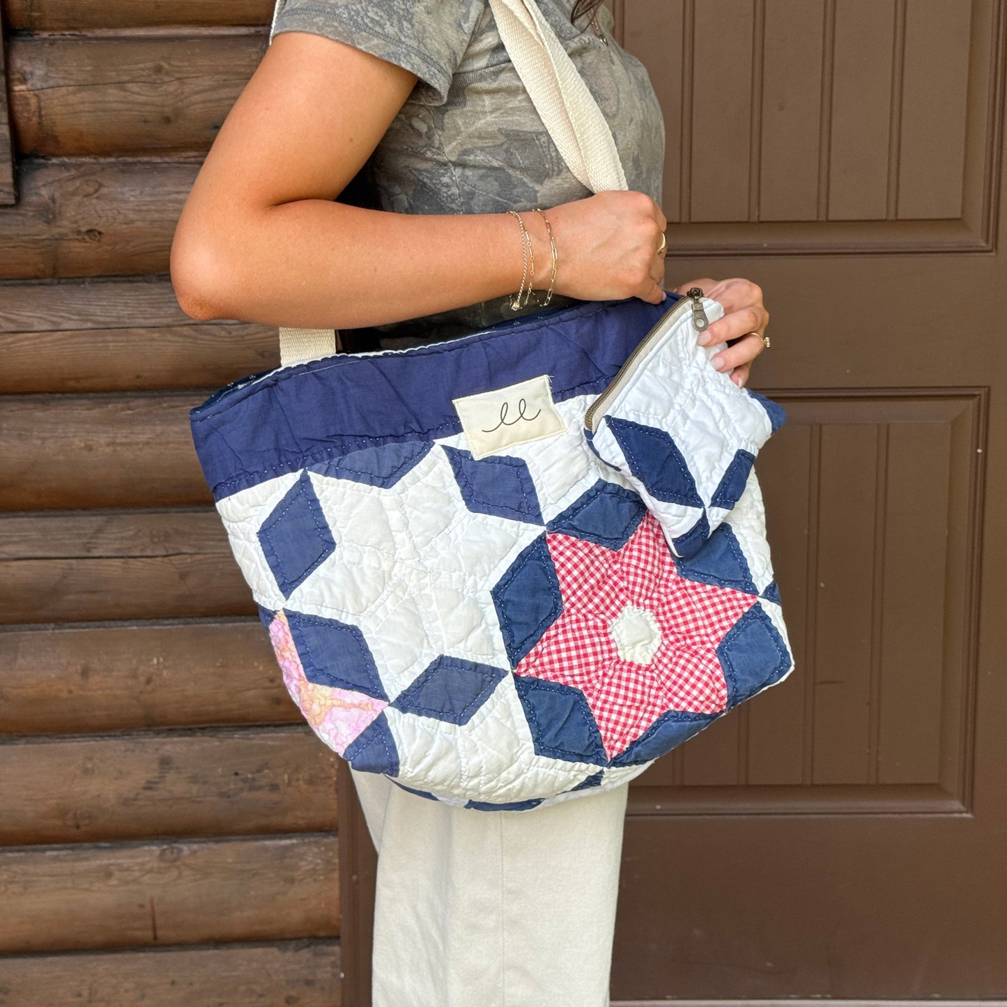 Starry Night Quilt Tote/Pouch Set