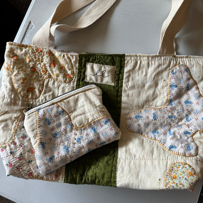 Butterfly Quilt Tote/Pouch Set