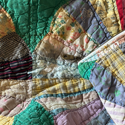 Green Dresden Plate Quilt Tote/Pouch Set
