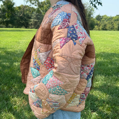 Terracotta Dresden Plate Quilt Coat