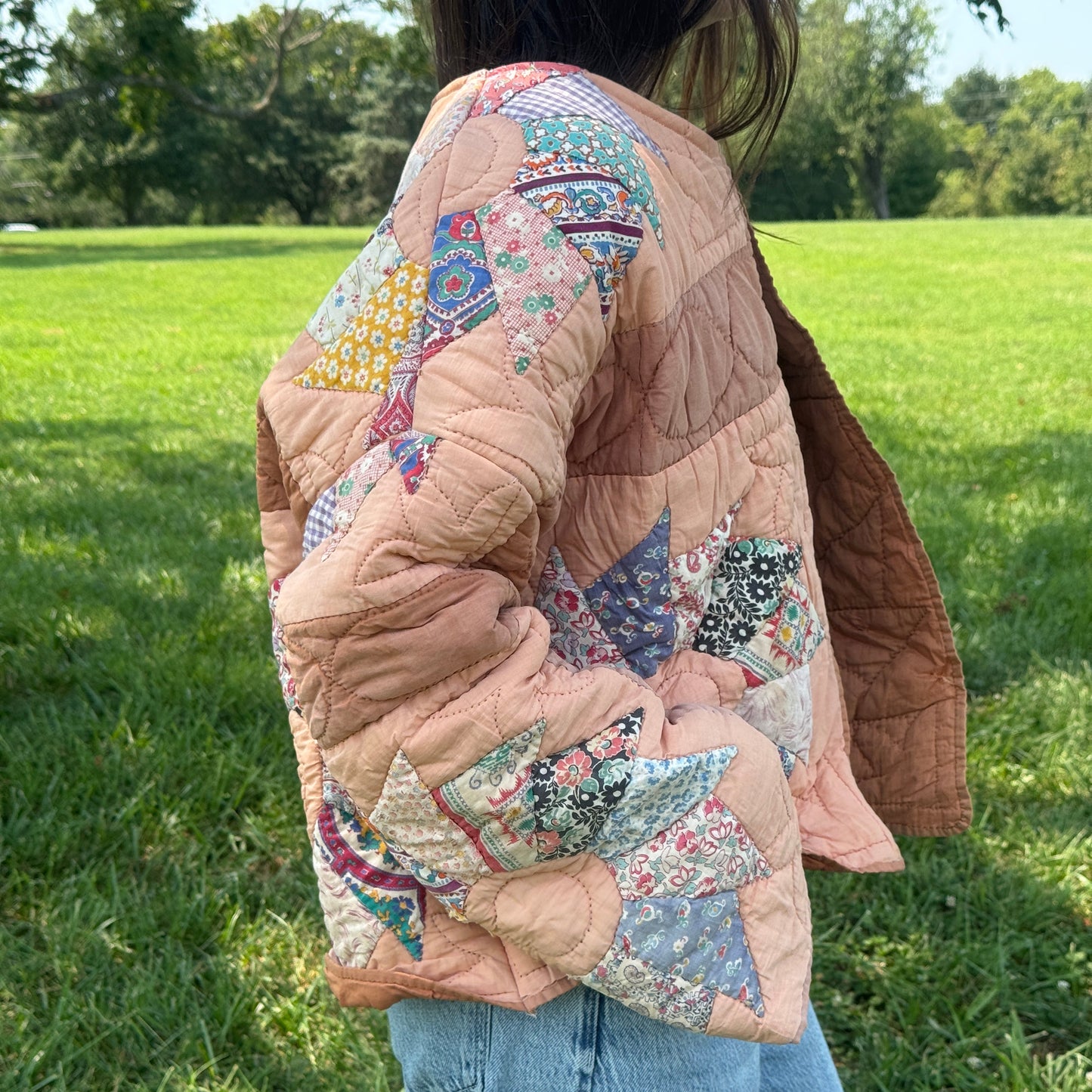 Terracotta Dresden Plate Quilt Coat