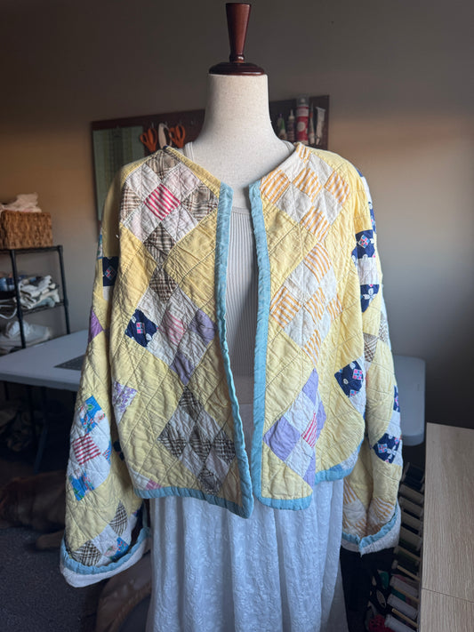 Yellow Patchwork Quilt Jacket