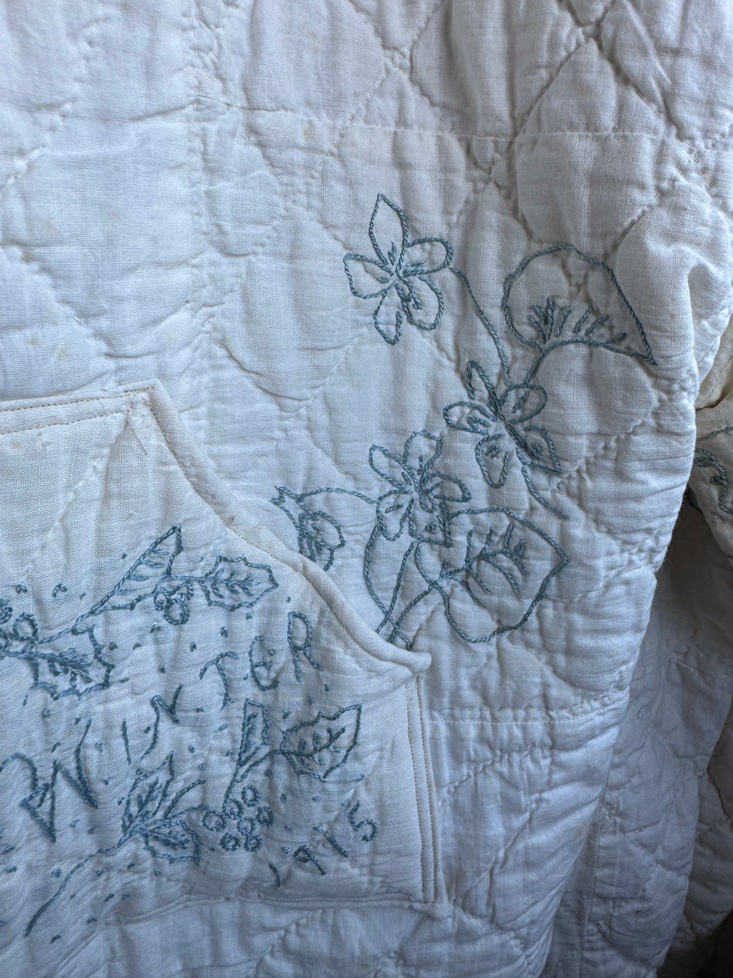 Bluework Embroidered Quilt Jacket