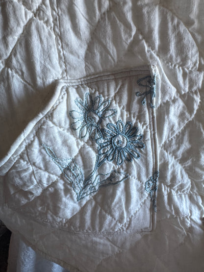 Bluework Embroidered Quilt Jacket
