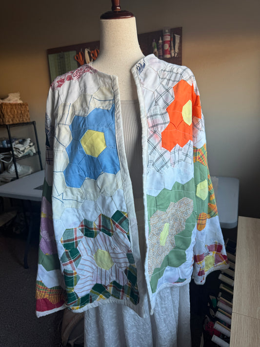 Grandmas Flower Garden Quilt Jacket