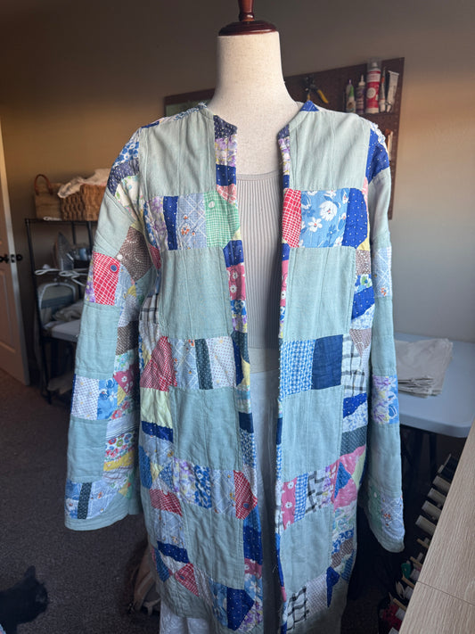 Blue Square Quilt Jacket