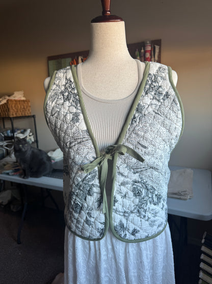 Vintage Toile Quilt Vest