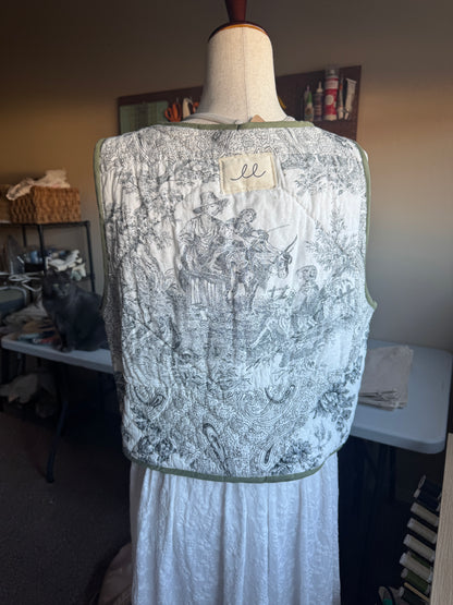Vintage Toile Quilt Vest