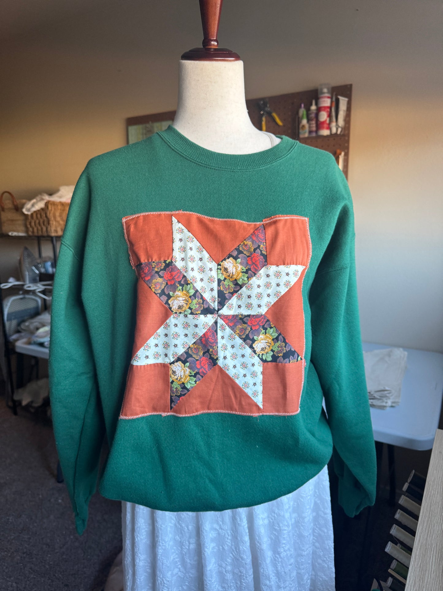 Green Quilt Block Sweatshirt