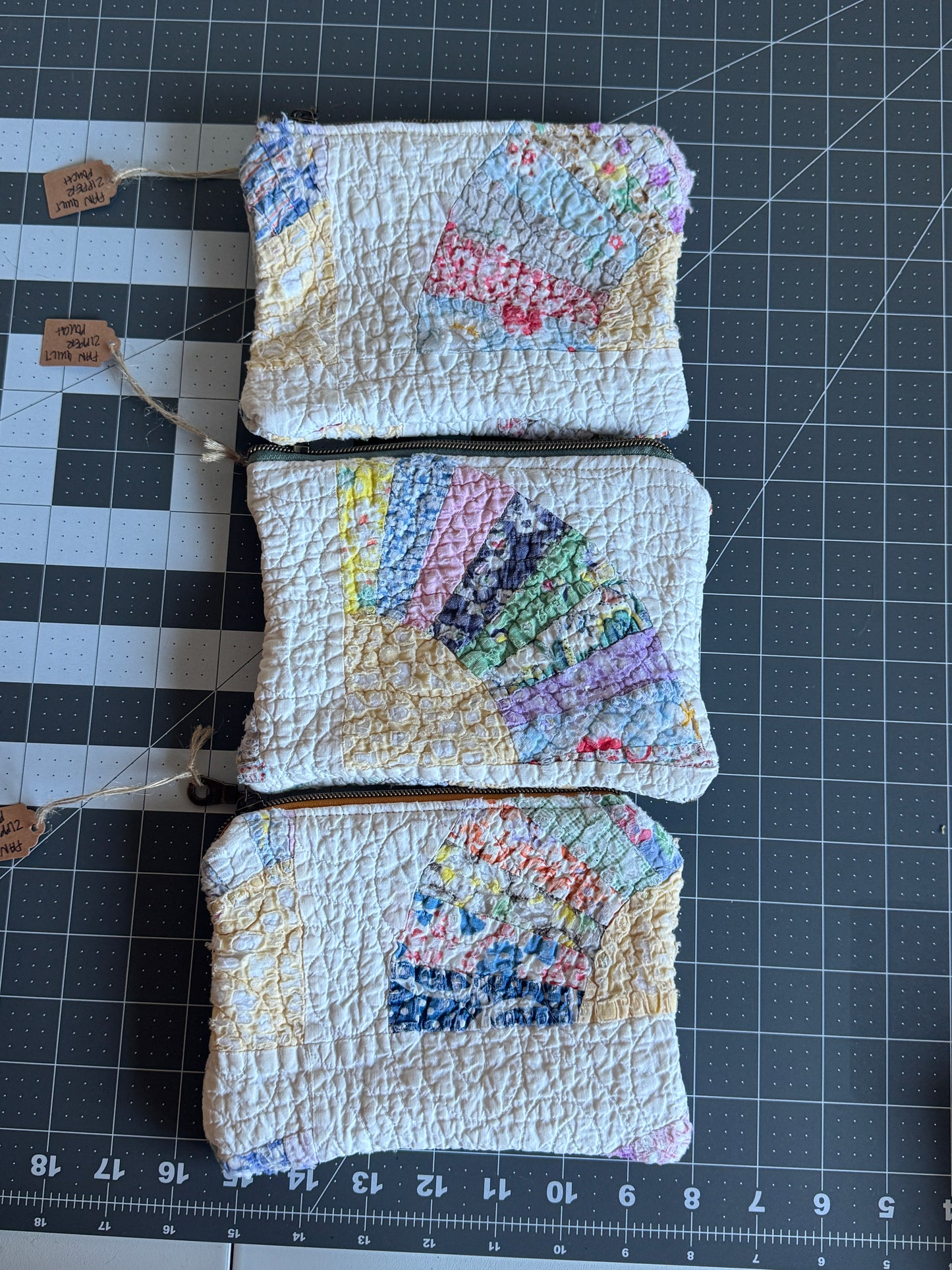 Fan Quilt Zipper Pouch