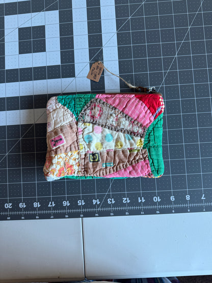 Green Fan Quilt Zipper Pouch