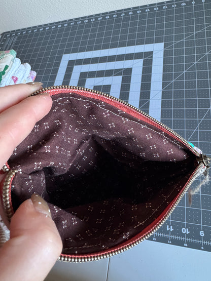 Green Fan Quilt Zipper Pouch