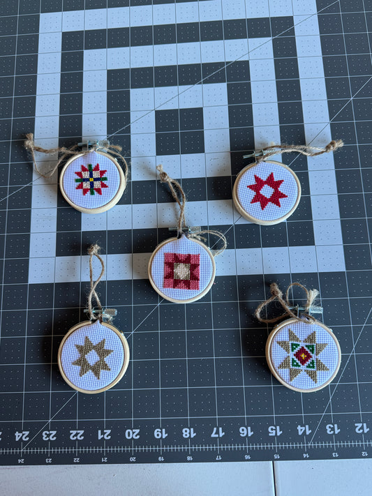 Cross Stitch Quilt Block Ornament