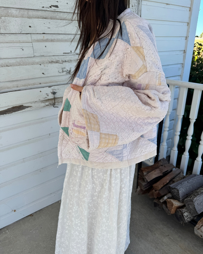 Scrappy Multicolor Patchwork Quilt Jacket