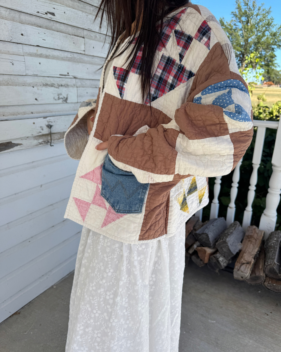 Brown Patchwork Quilt Jacket