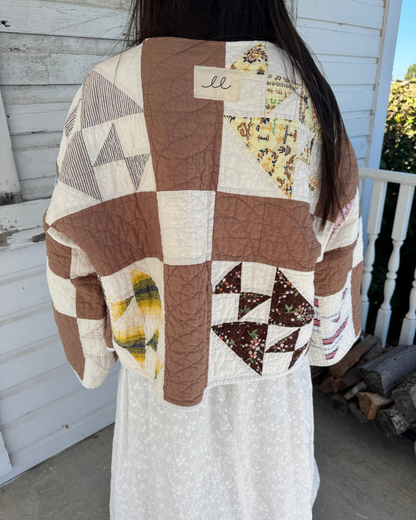 Brown Patchwork Quilt Jacket