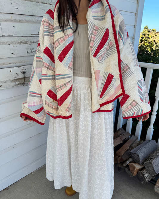 Red Grandmothers Fan Faye Coat