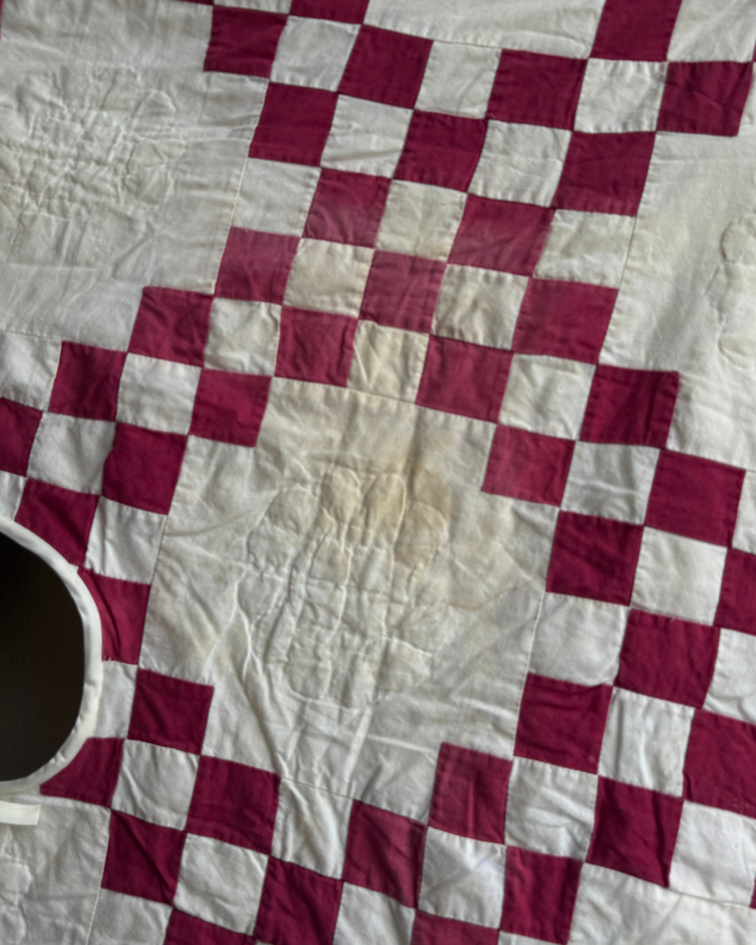 Burgundy Irish Chain Quilt Tree Skirt