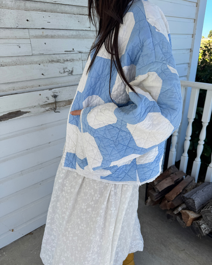 Baby Blue Snowball Quilt Jacket