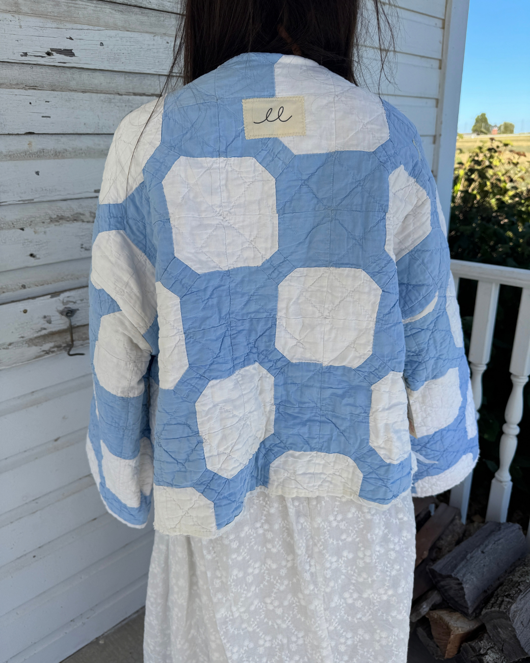 Baby Blue Snowball Quilt Jacket